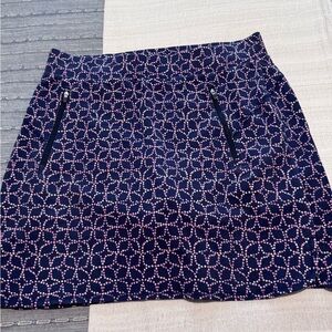 Talbots Navy and Pink Geometric Mini Skort size Medium P